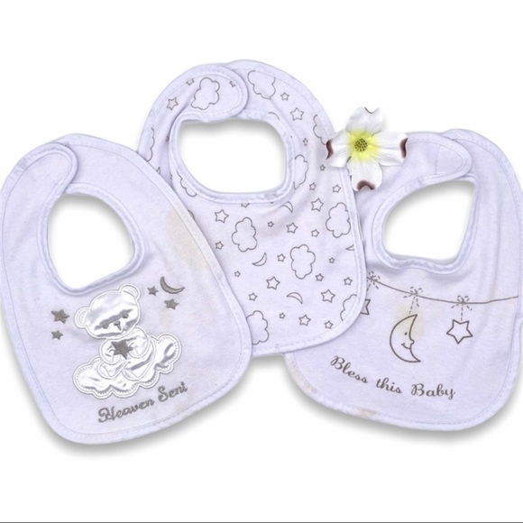 Little Beginnings Other - 31. GUC Little Beginnings 3-Pc Heaven Sent Bib Set